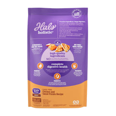 Halo Holistic sweet potato kibble highlighting grain-free formula
