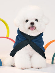Haloumoning dog fleece hoodie hood pom-pom adds playful holiday charm