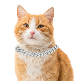 Halukakah Carat iced-out diamond Cuban link cat collar 18in for glam photos