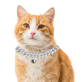 Halukakah cat collar carat iced diamond detail highlights luxury decoration for cats.