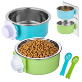 Hamiledyi 2-pack hanging bowls front view for cages