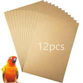 Hamiledyi bird gravel paper 12 sheets closeup shows durable liner texture for easy cage cleanup.