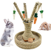 Hamiledyi bunny chew toy in carrot color invites interactive play for small pets.