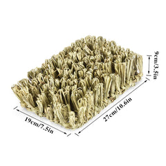Hamiledyi bunny natural straw woven mat highlights outdoor grass-inspired play and chew relief.