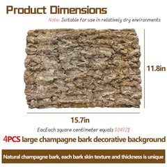 Hamiledyi cork terrarium background 4pc set side view shows decorative backdrop and hideable surfaces.