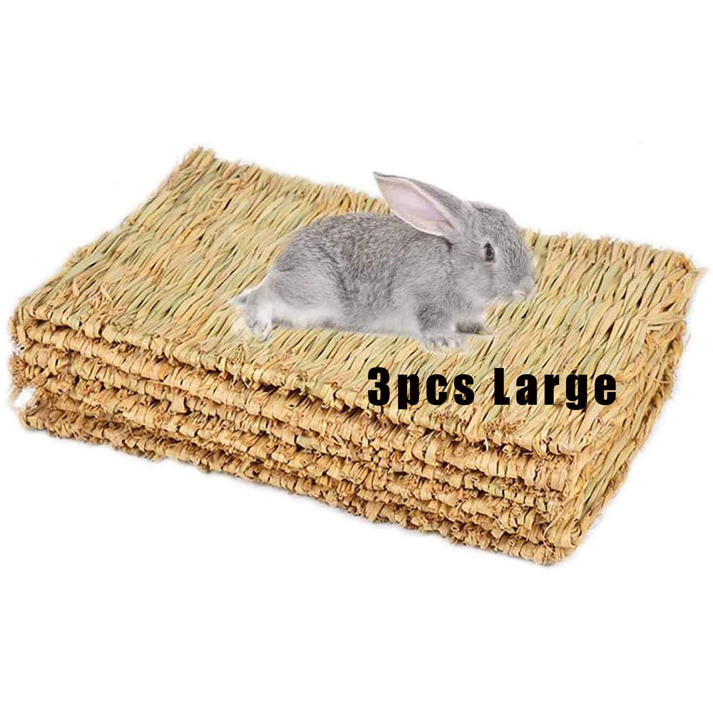 Hamiledyi grass mat bedding nest 3pcs for cozy lounging and safe chewing