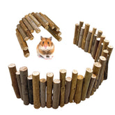 Hamiledyi hamster bridge 19-7x3-9in shows natural wood for climbing play.