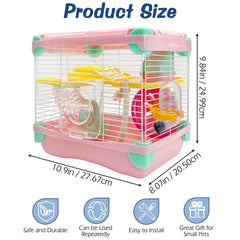 Hamiledyi hamster cage interior with accessories ready for play and rest.