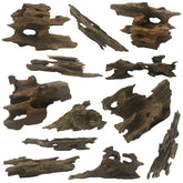 Hamiledyi driftwood 12-piece holey set with shrimp hiding holes for natural play.