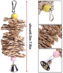 Hamiledyi parrot toy durable chain connector ensures secure cage hanging.