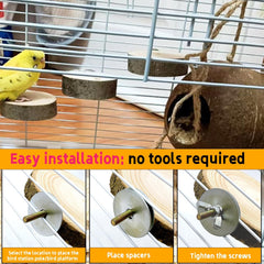 Hamiledyi circular bird perch in cage illustrates versatile resting and perching
