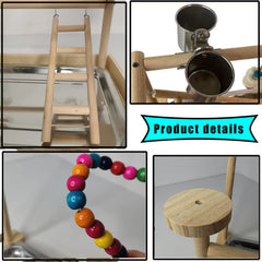 Hamiledyi revolving ladders and swing add versatile exercise space for parrots.