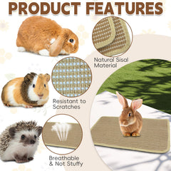 Hamiledyi scratch pad in rabbit cage demonstrates versatile placement and ventilation.