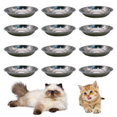 Hamiledyi stainless steel cat bowls set of 12, durable and rust-resistant for daily meals