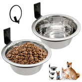Hamiledyi wall-mounted elevated dog bowls show adjustable height for comfortable feeding.
