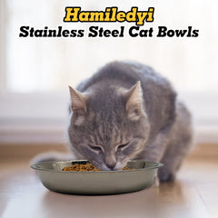 Hamiledyi whisker-relief cat bowl with shallow design to ease whisker contact.