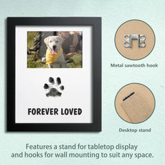 HAMUIERS rustic wood finish frame suited for wall or tabletop display.