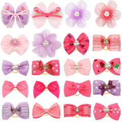 Hanaive 20-piece dog bows pack in assorted colors for versatile daily styling.
