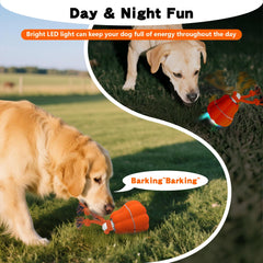 Hanarook pumpkin-dog-ball-rope-chase with dangling rope for added tug-and-run fun