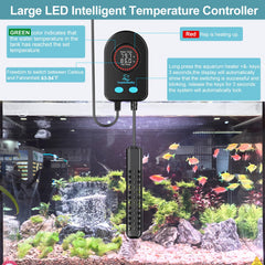 HANLESHUKA submersible heater LED indicator shows red during heating and green at target