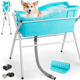 Handnam Dog Bath Tub setup on elevated stand for easy grooming