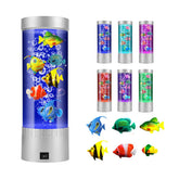 Handsbrain Bubble Fish Lamp showing six fish swimming in a clear tank for calming decor and play