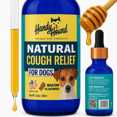 Handy Hound Manuka Honey dog cough liquid for soothing throat discomfort.
