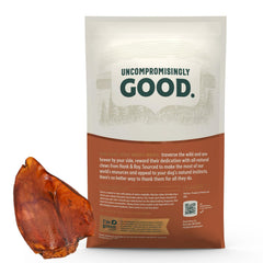 Hank and Roy pig ears close-up emphasizes natural, single-ingredient value for mindful snacking.