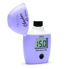 Hanna Instruments HI782 nitrate checker display panel highlights high-range nitrate monitoring in marine aquariums.