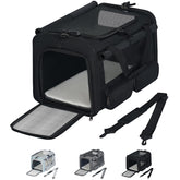 Hannadepot cat carrier side view shows sturdy structure for comfortable travel
