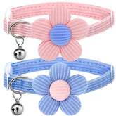 HANSHILAI cat collar blue flower design for stylish safety during indoor and outdoor play