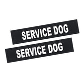 HANWER service dog patch with removable hook backing on harness for quick, secure attachment.