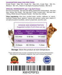 Hanzi Pets Antarctic krill oil soft chews packaging—premium USA-made supplement for dogs.