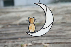 HAOSUM yellow moon cat ornament reflects vibrant colors for décor