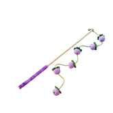 Haourlife cat wand toy with bamboo handle and grape design sparks curiosity during play