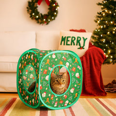 Haourlife Foldable Cat Tunnel with Peek Hole enhances interactive play and easy storage.