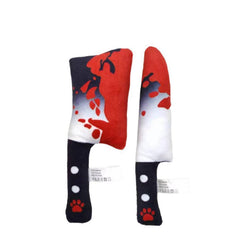 Haourlife Halloween plush knife toy with squeaker for interactive indoor play