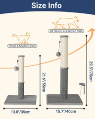 Happi N Pets scratching post on sturdy 13.8x13.8 inch base