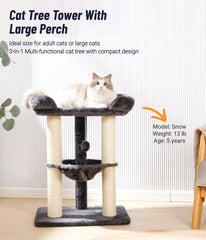Happi N Pets cat tree bed 23x16 provides a spacious resting spot for large cats