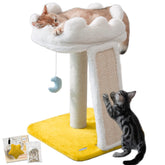 Happi N Pets New Cloud Cat Tree Tower exterior view shows space saving design for small spaces.