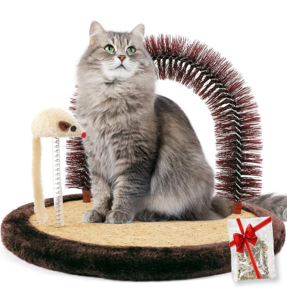 Happi N Pets Original Cat Self Groomer arch brush provides soothing massage for indoor cats