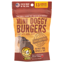 Happy Howie's Mini Doggy Burgers package front, 13-count pack for dogs