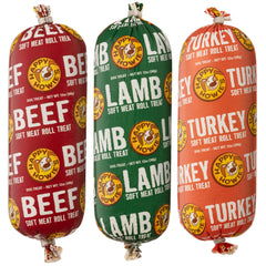 Happy Howie's Soft Meat Roll Beef slice on bowl, ideal as a tasty meal topper.