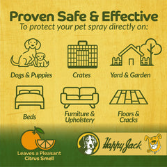 Happy Jack Kennel Dip spray in outdoor yard area for on-property control.