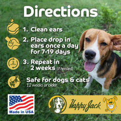 Happy Jack Mitex dog-earcare for canine ear mite relief.