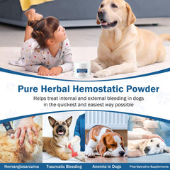 Happy Saffron Plus Quick Stop Bleeding bottle and scoop simplifying daily dosing for pets