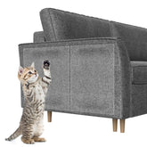HappyFreeSX cat scratch tape sheets 14x10 on sofa protects upholstery while deterring claws.