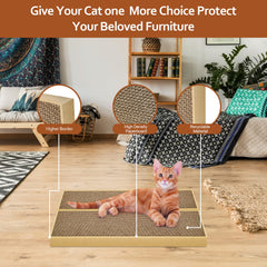 HappyFreeSX durable corrugated cardboard texture conveys strong, long-lasting scratching surfaces.