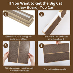 HappyFreeSX natural recycled cardboard surface stands up to claws for lasting scratching.