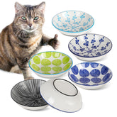 HAPPY KIT ceramic cat bowls with nonslip base prevent spills during meals